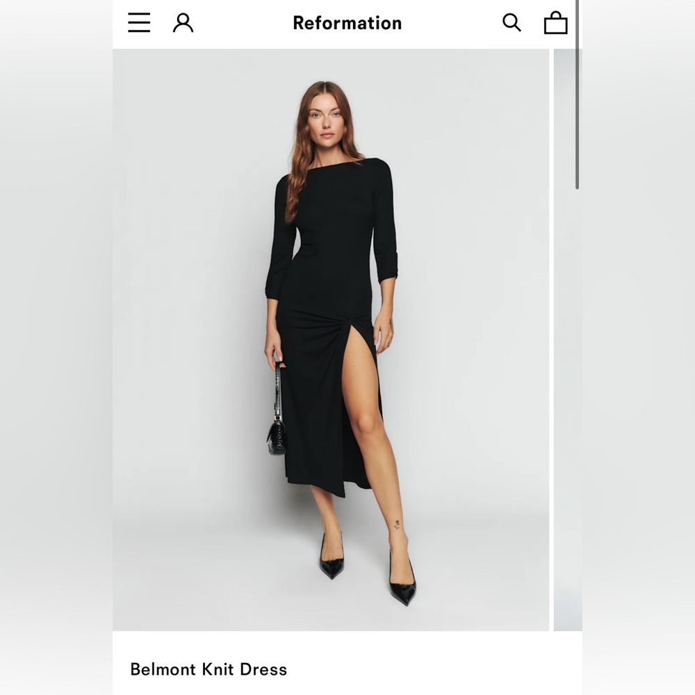 Reformation Belmont Knit Dress Black - Size S